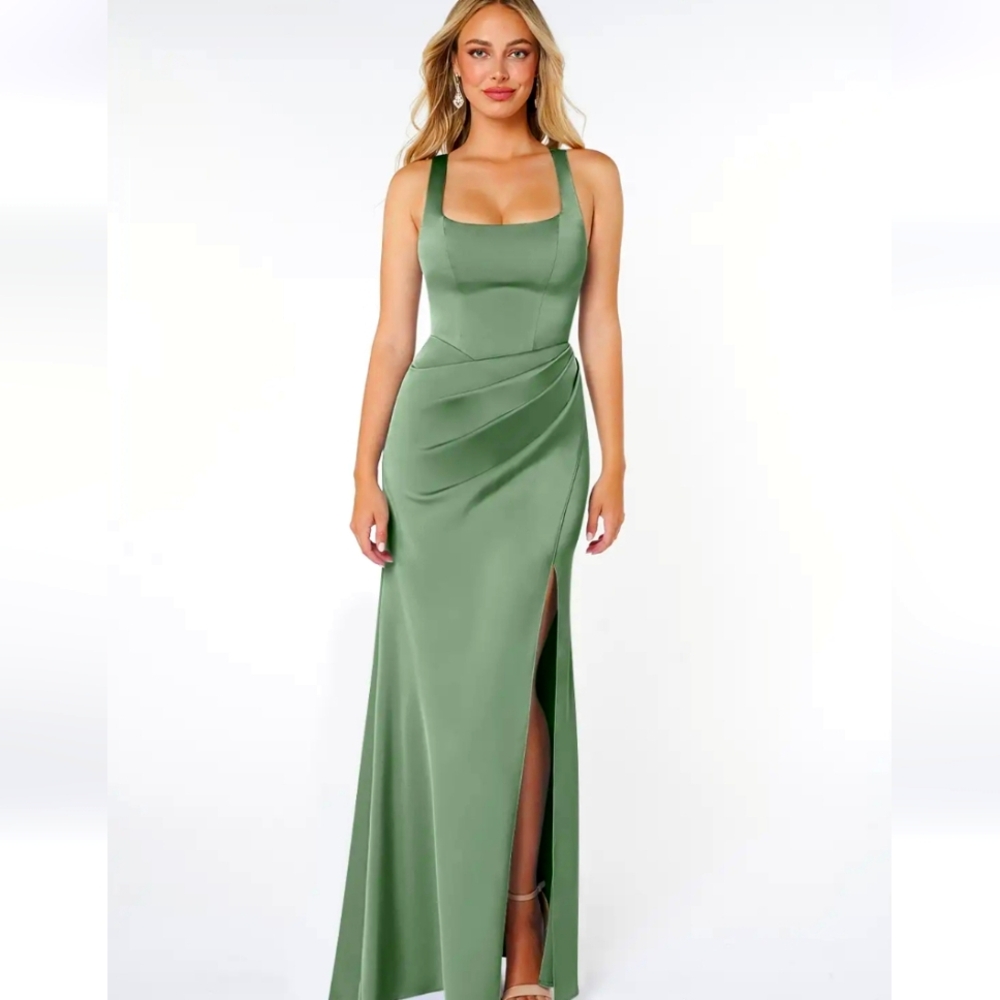 Elegant Sage,Green Evening Gown by Azazie